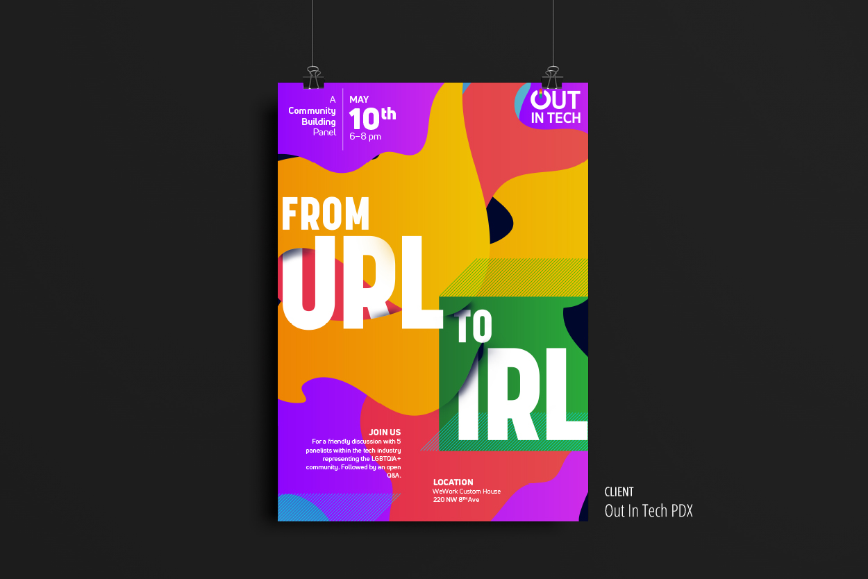Out In Tech — URL to IRL event poster
