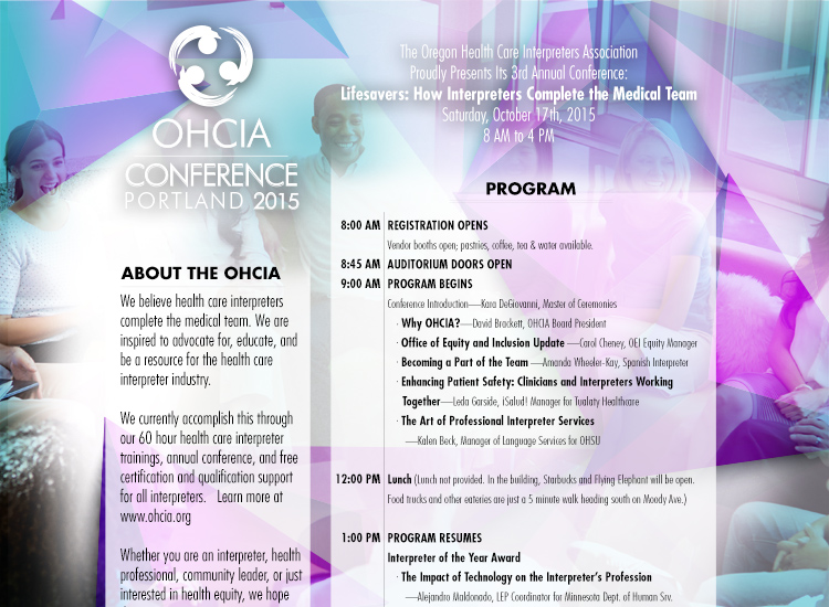 OHCIA 2015 conference program sample